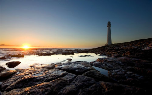 maják pozadie 09 - Lighthouse sunset